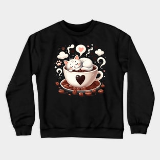 Catfé Au Lait: Where Felines Frolic and Coffee Flows Crewneck Sweatshirt